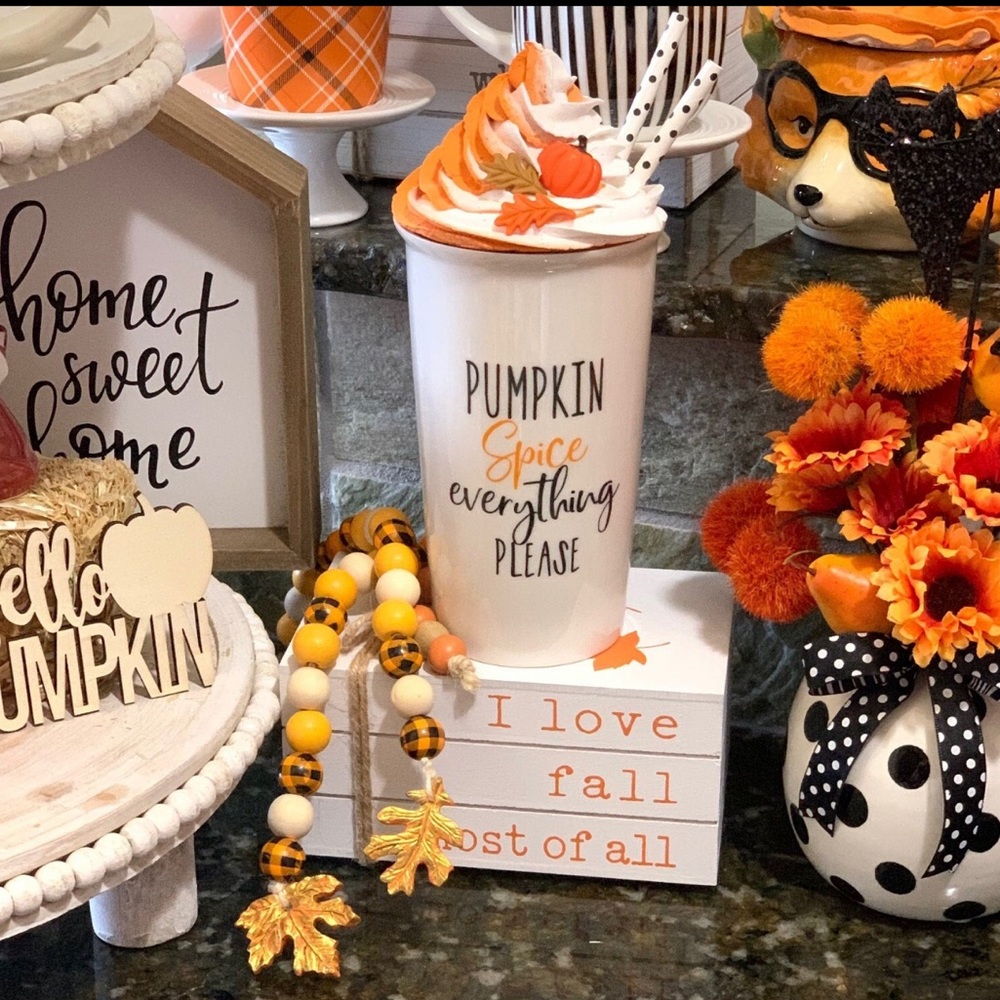 Handmade Mug Topper with Mug.